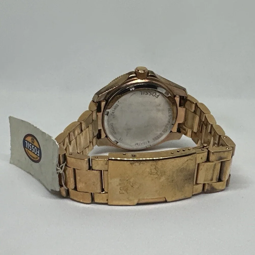 Fossil Cecile AM4540 Womens Gold Stainless Steel Quartz Chronograph Watch HME577